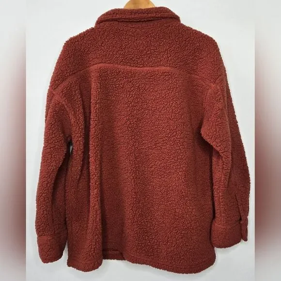 Women's 32 Degrees Heat Cozy Shirt Jacket Rust Orange Red Color Size M/L - Picture 6 of 8